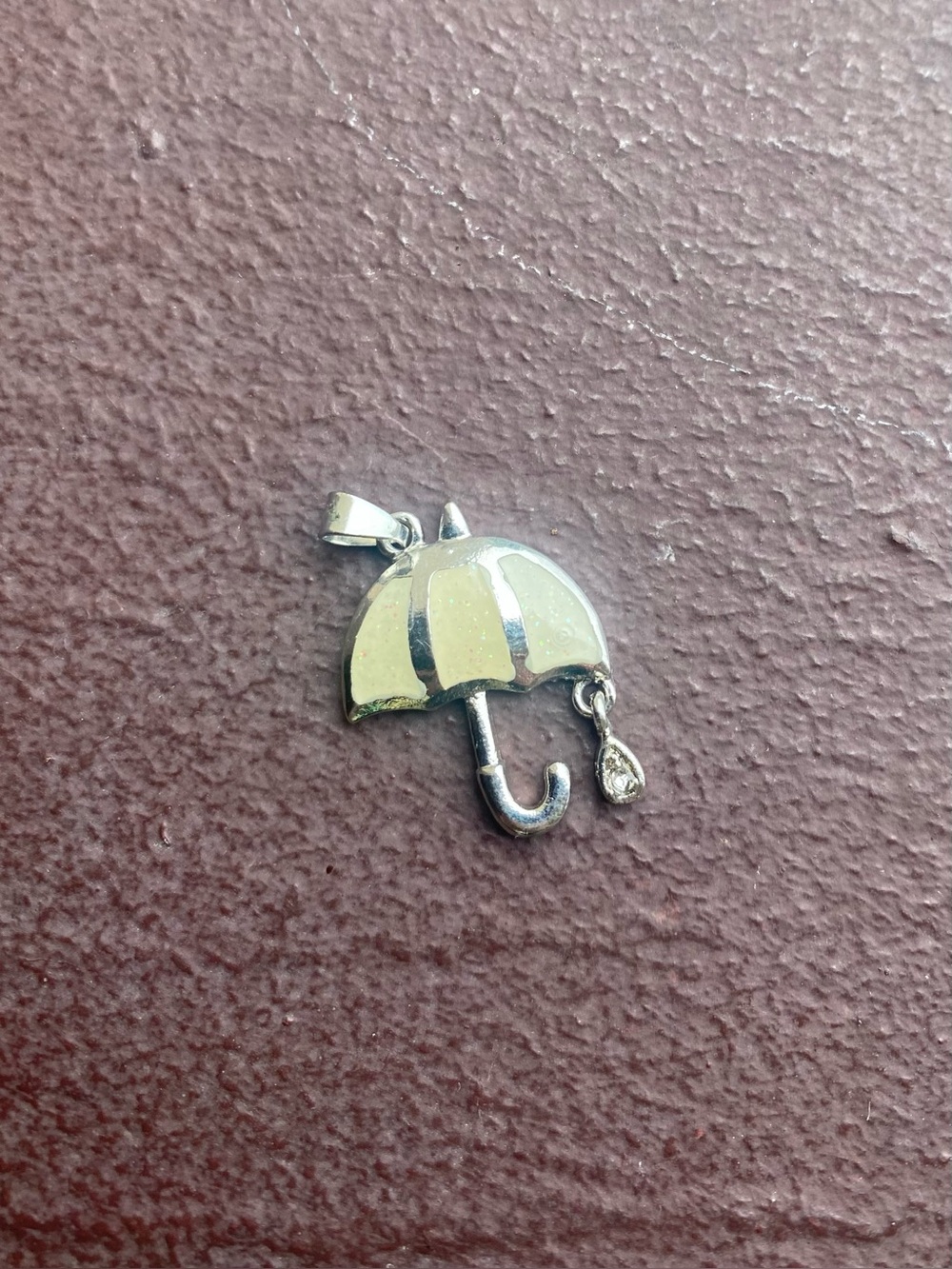 White Fire Imitation Opal Umbrella Charm / Pendant for DIY Jewelry Making